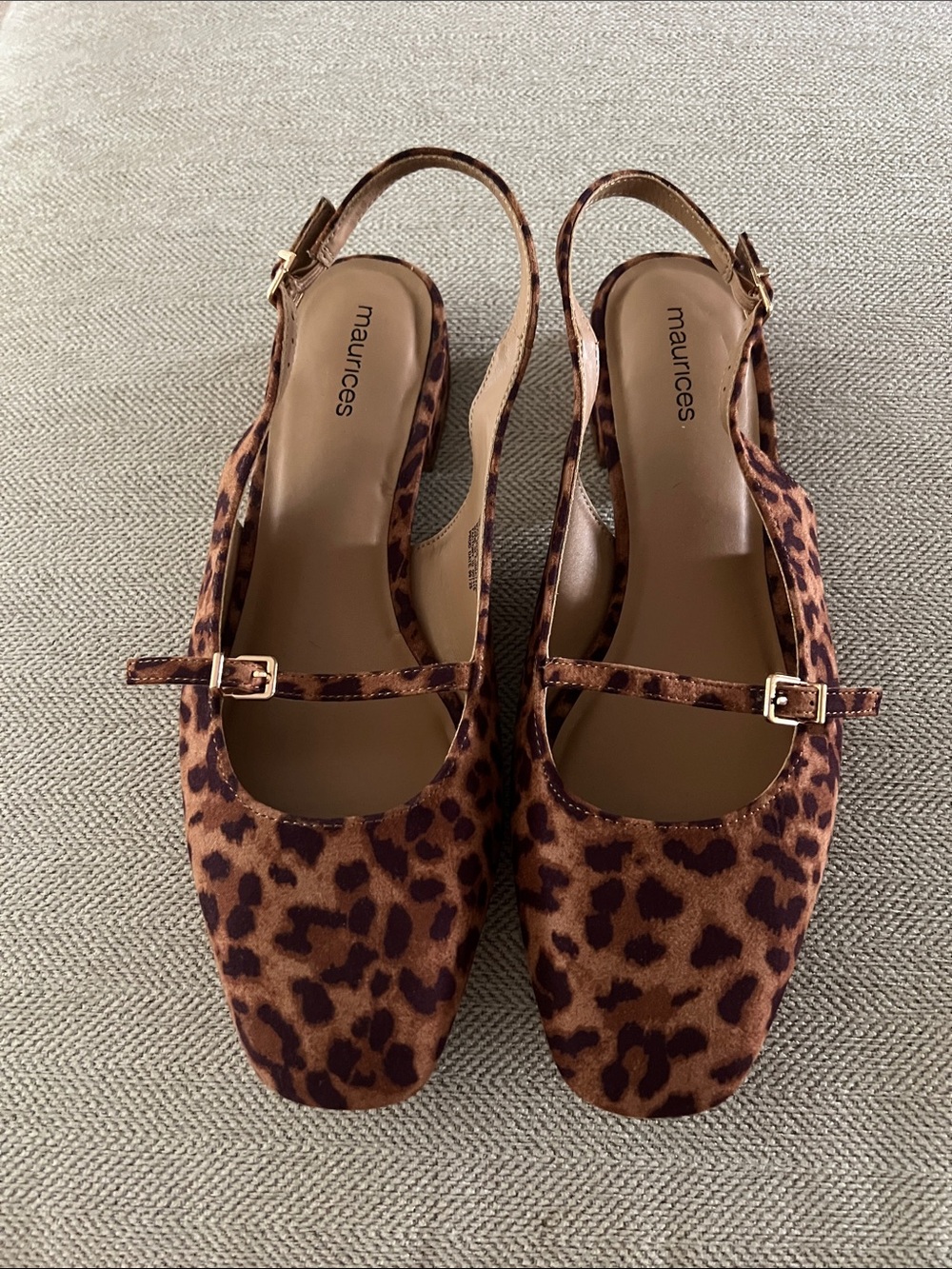 Maurices Leopard-Print Mary Jane Slingback Flats - Brown/Black